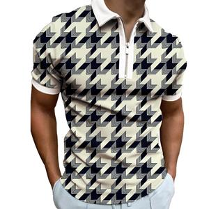 Casual Shirts For Mens 2022 Nieuwe mode-casual golfpoloshirt voor heren met print en korte mouwen met rits en poloshirt