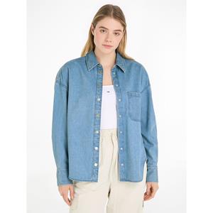 Tommy Jeans Blusentop "TJW DENIM OVERSHIRT EXT", mit Tommy Jeans Flagge