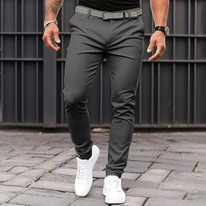 Fashion Choice Men Solid Color Suit Long Pants Mid-rise Slant Pockets Zipper Fly Slim Fit Business Office Trousers Fine Sewing Pants Workwear