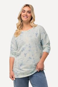 Ulla Popken Sweatshirt Sweatshirt Batikdruck Oversized Rundhals Langarm