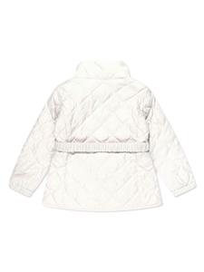 Moncler Enfant belted-waist quilted puffer jacket - Wit