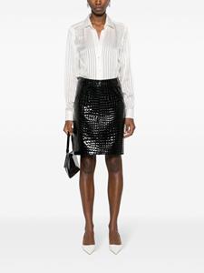 TOM FORD embossed-crocodile patent-leather skirt - Zwart