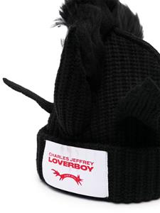 Charles Jeffrey Loverboy Chunky Unicorn beanie - Zwart