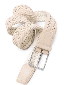 Canali braided suede belt - Beige