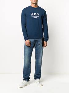 A.P.C. Sweater met geborduurd logo - Blauw