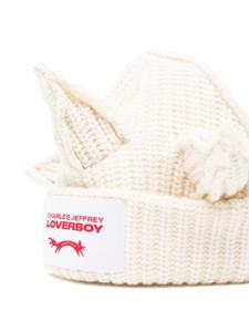 Charles Jeffrey Loverboy Crown chunky-knit beanie - Wit