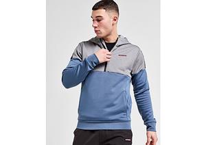 McKenzie Krome Poly Fleece 1/4 Zip Hoodie - Blue- Heren