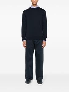 BOSS logo-embroidered ribbed jumper - Blauw