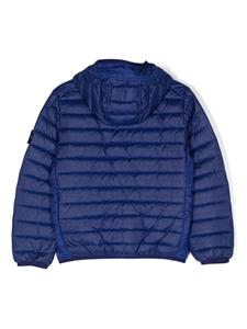 Stone Island Junior Compass-motif hooded jacket - Blauw
