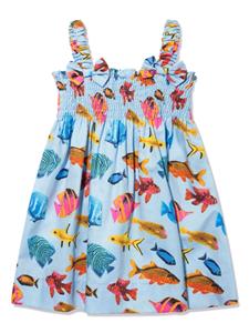 Rachel Riley tropical fish-print sundress - Blauw