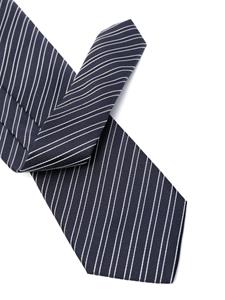 Canali stripe-pattern silk tie - Blauw