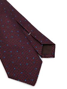 Canali patterned-jacquard silk tie - Rood