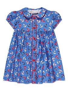 Rachel Riley Anchor-print cotton shirtdress - Blauw