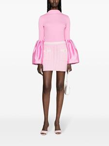 Alessandra Rich cable-knit cotton miniskirt - Roze