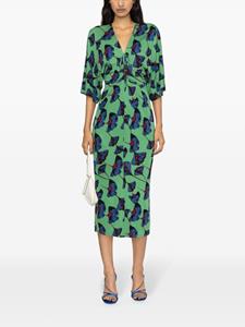 DVF Diane von Furstenberg Valerie midi-jurk met bloemenprint - Groen
