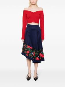 Céline Pre-Owned Midi-rok met bloemenprint - Blauw