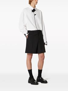 Valentino Garavani Geplooide wollen shorts - Zwart