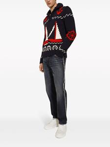 Dolce & Gabbana Jeans met logoplakkaat en toelopende pijpen - Zwart