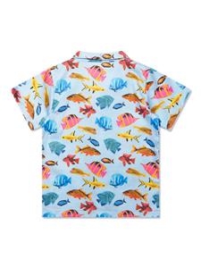 Rachel Riley tropical fish-print shirt - Blauw