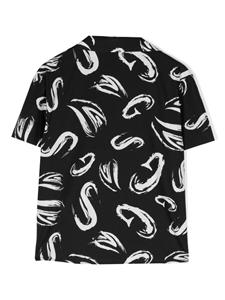 MSGM Kids abstract-print poplin shirt - Zwart