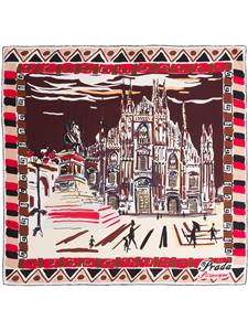 Prada Milaan sjaal met dessin - Rood