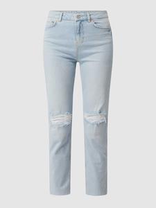 Review Straight fit jeans met stretch