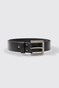 Boohoo Man Nepleren Riem, Black