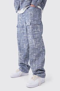 Boohoo Baggy Fabric Interest Multi Cargo Pocket Jean, Light Blue