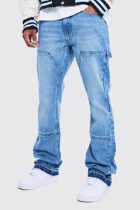 Boohoo Flared Slim Fit Utility Jeans Met Panelen, Antique Wash