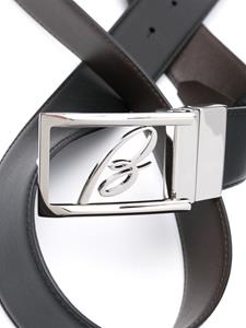 Brioni logo-buckle reversible belt - Zwart