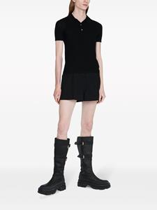 Dion Lee merino wool polo top - Zwart