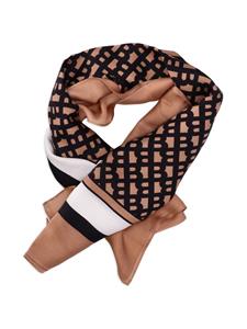 BOSS Laney zijden sjaal met monogramprint - Bruin