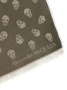 Alexander McQueen Sjaal met doodskop-jacquard - Groen