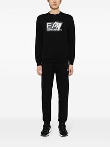 Ea7 Emporio Armani logo-print cotton sweatshirt - Zwart