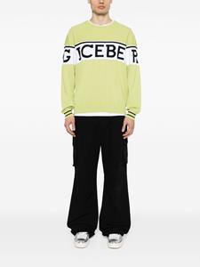 Iceberg Katoenen sweater met jacquard logo - Groen