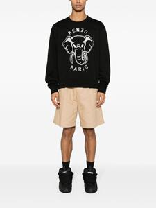 Kenzo Elephant-embroidered cotton sweatshirt - Zwart