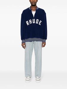 RHUDE logo-patch zipped sweatshirt - Blauw