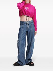 Karl Lagerfeld Jeans Low waist cargo jeans met wijde pijpen - Blauw