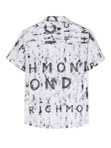 John Richmond Junior Katoenen shirt met logoprint - Wit