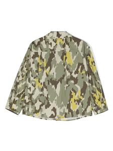 Aspesi Kids camouflage-print cotton shirt - Groen
