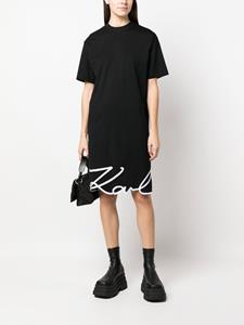 Karl Lagerfeld T-shirtjurk met kenmerkende afwerking - Zwart