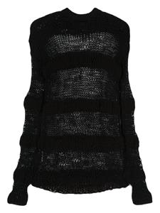 HELIOT EMIL striped open-knit jumper - Zwart