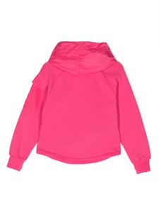 MSGM Kids drawstring-hem cotton hoodie - Roze