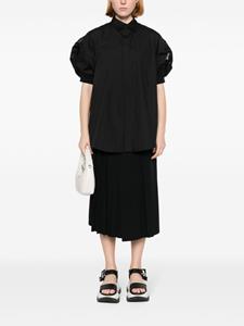 Sacai Popeline midi-jurk - Zwart