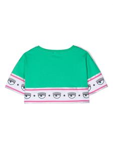 Chiara Ferragni Kids T-shirt met logoprint - Groen