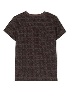 Moschino Kids Jersey T-shirt met monogram-jacquard - Bruin