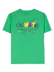 Off-White Kids T-shirt met logoprint - Groen