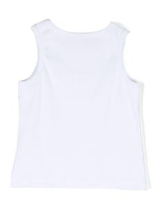 MSGM Kids logo-embroidered fine-ribbed tank top - Wit