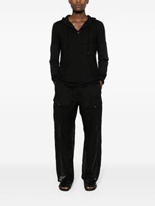 Masnada semi-sheer cotton trousers - Zwart