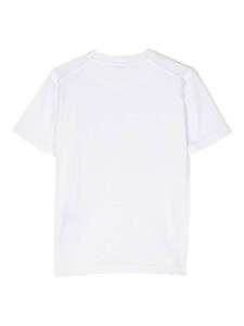 Stone Island Junior Katoenen T-shirt met logopatch - Wit